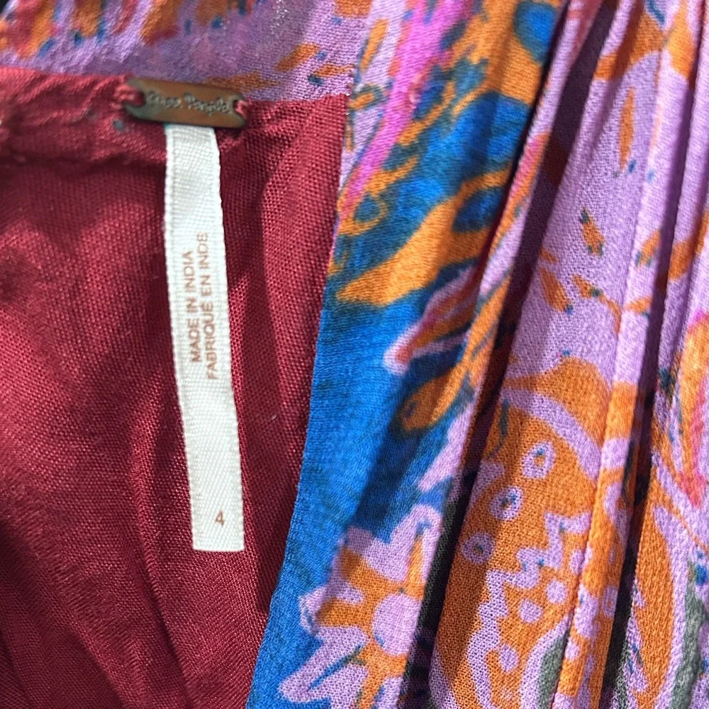 Free People Vibrant Red and Blue Maxi Dress - Picture 4 of 4